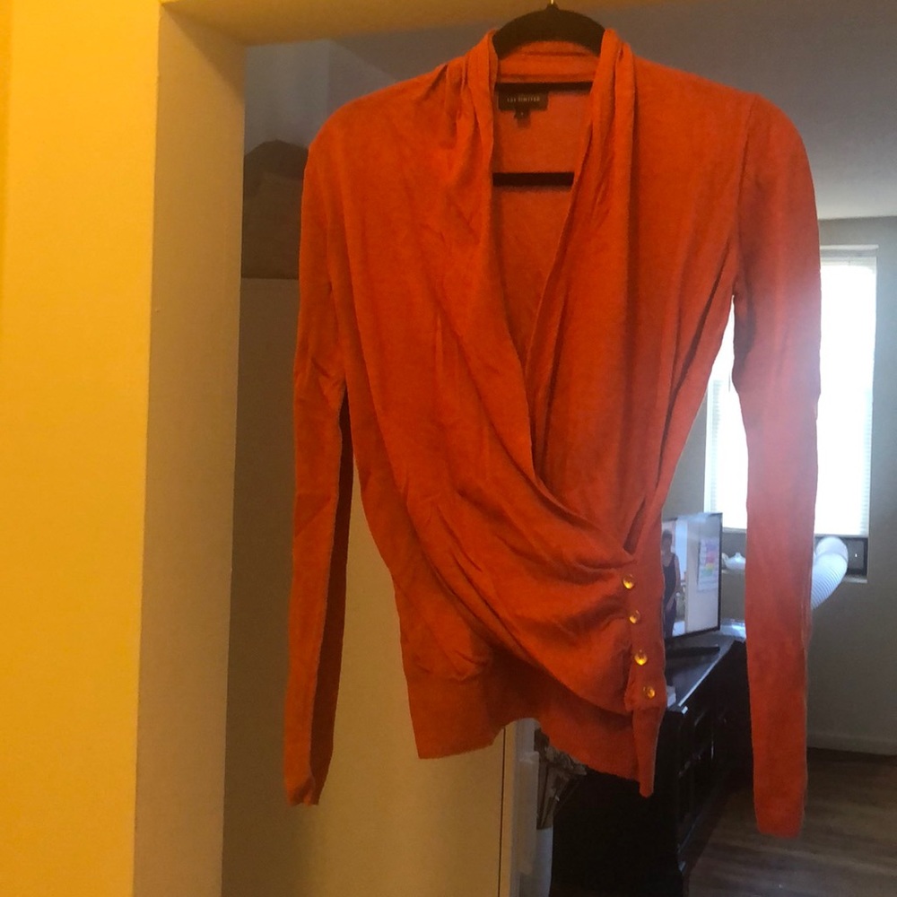 Orange wrap sweater
